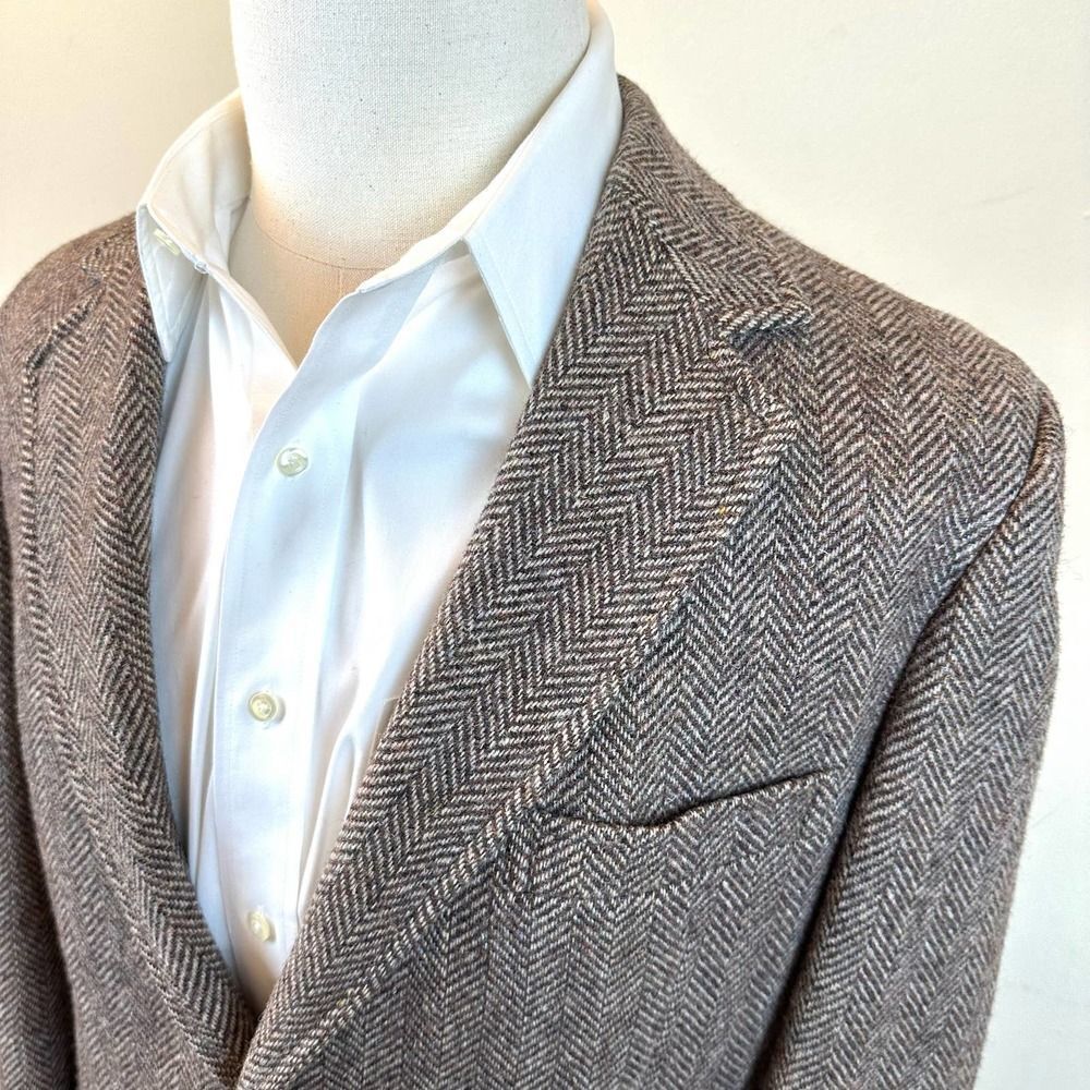 Pendleton Herringbone Brown Virgin Wool Blazer Ja… - image 2